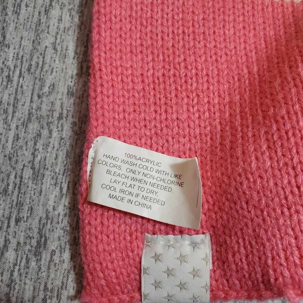 Little Miss Mismatched Pastel Pink Knit Girls Striped Colorful Scarf Funky Cute‎